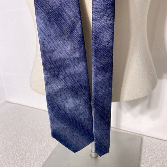 Vintage Club International Navy Blue Paisley Tie - Picture 10 of 10